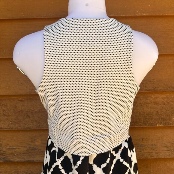 Tabitha For Anthropologie Black & White Aleida Sleeveless Dress Size 6 - Picture 8 of 9